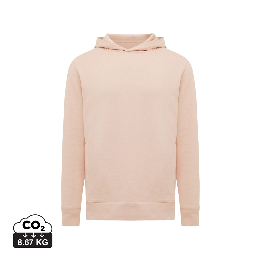 Sweat capuche personnalisé unisexe coton bio 280g Iqoniq Yengo peach nectar